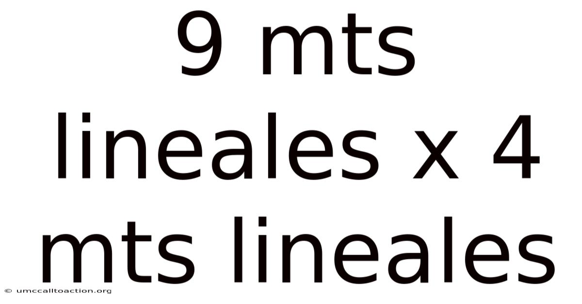 9 Mts Lineales X 4 Mts Lineales