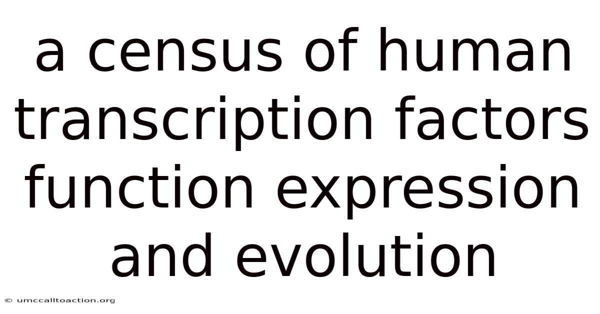 A Census Of Human Transcription Factors Function Expression And Evolution