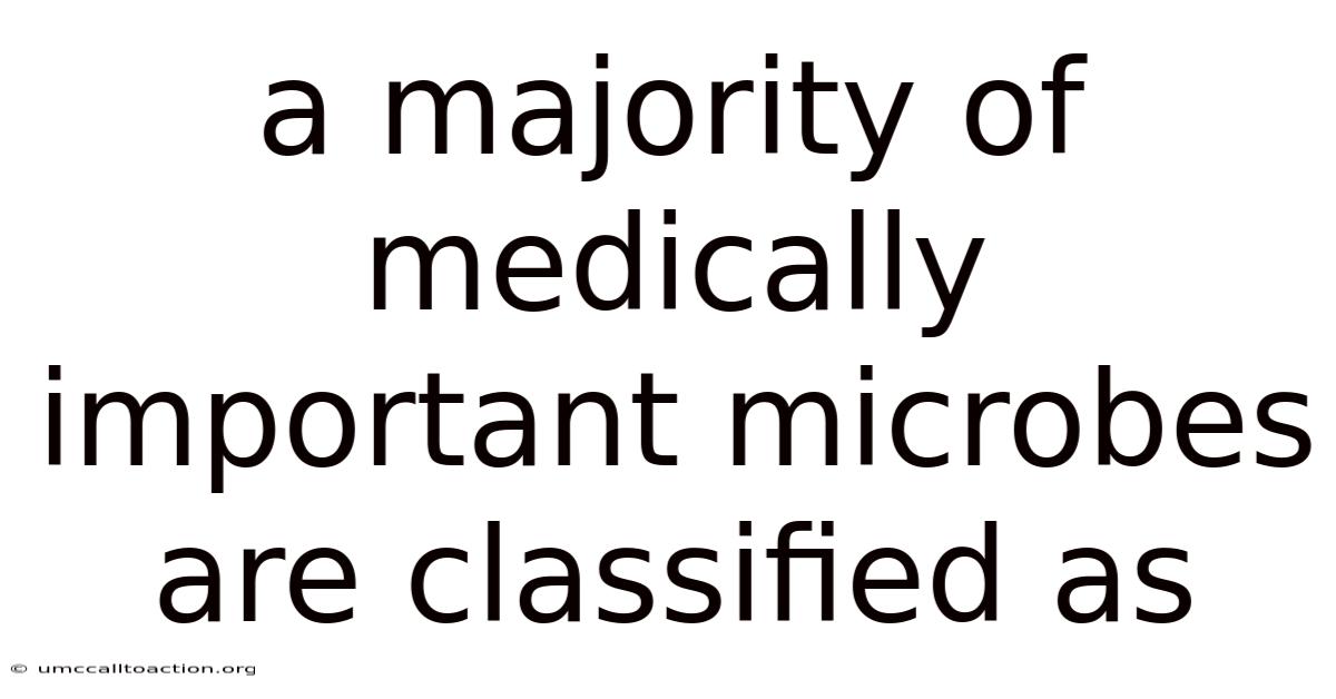 A Majority Of Medically Important Microbes Are Classified As