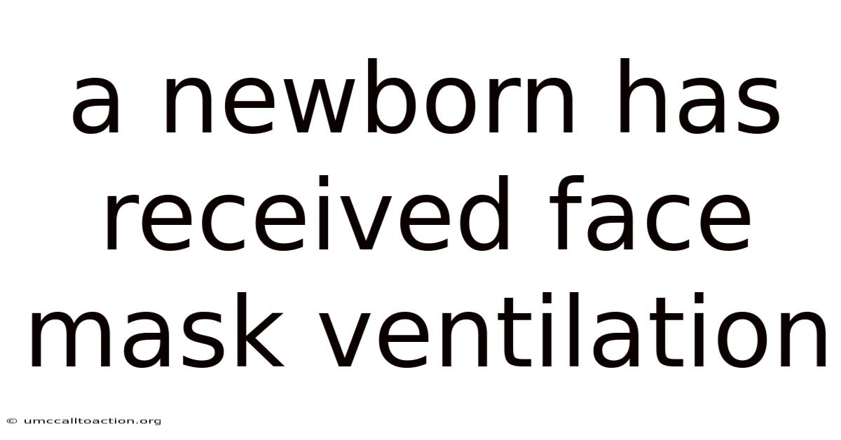 A Newborn Has Received Face Mask Ventilation