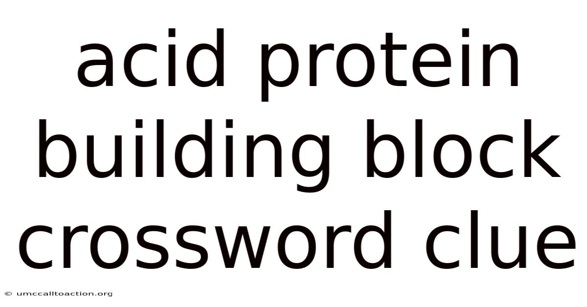 Acid Protein Building Block Crossword Clue