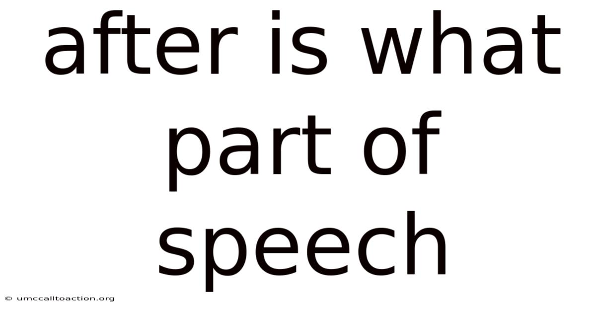 After Is What Part Of Speech