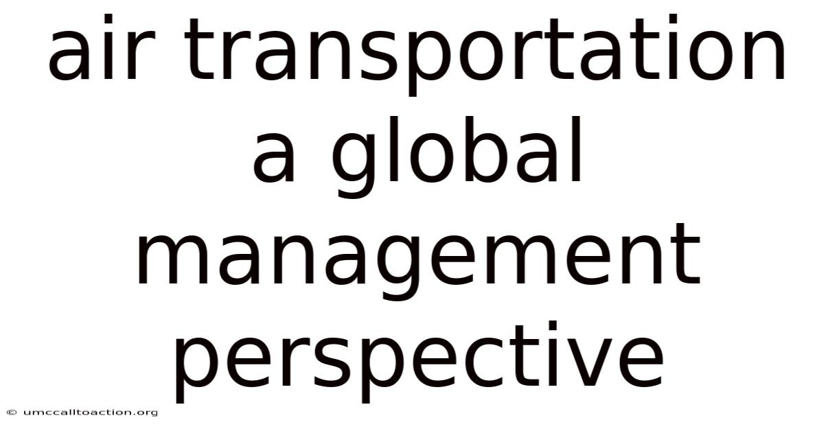 Air Transportation A Global Management Perspective