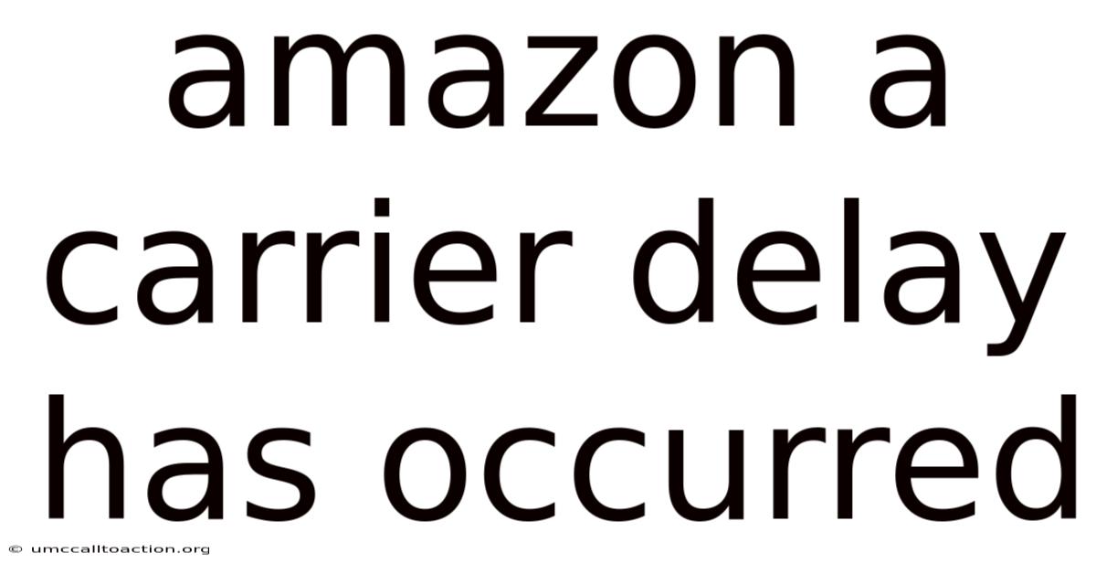Amazon A Carrier Delay Has Occurred