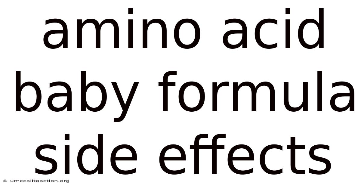 Amino Acid Baby Formula Side Effects