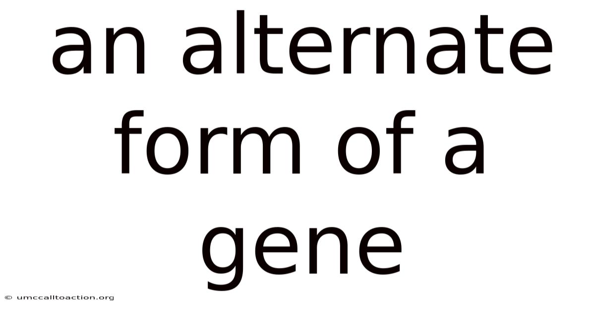 An Alternate Form Of A Gene