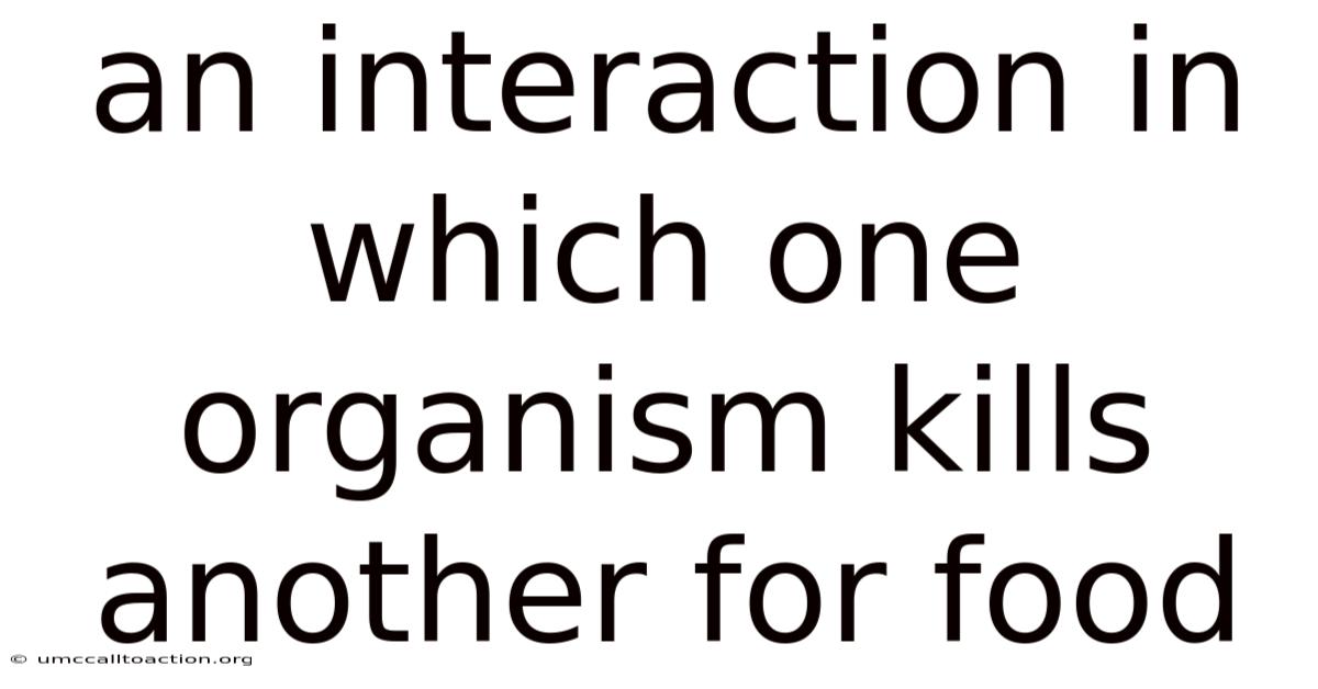An Interaction In Which One Organism Kills Another For Food