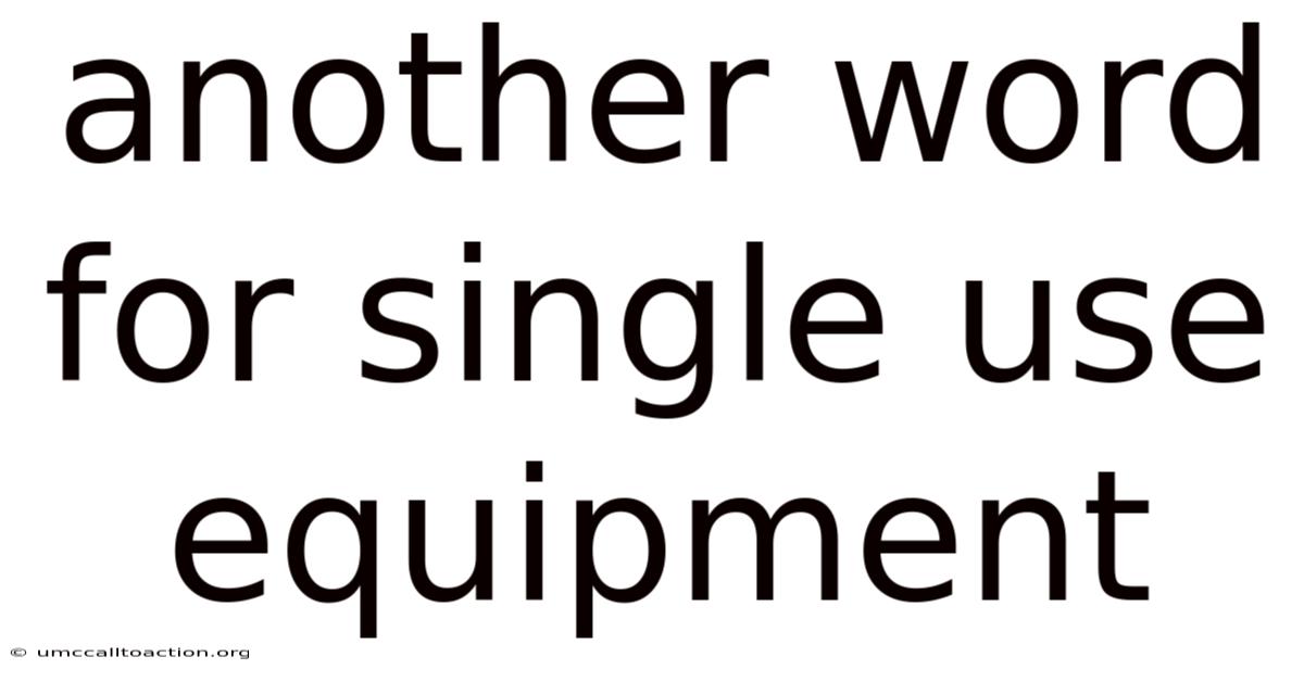 Another Word For Single Use Equipment