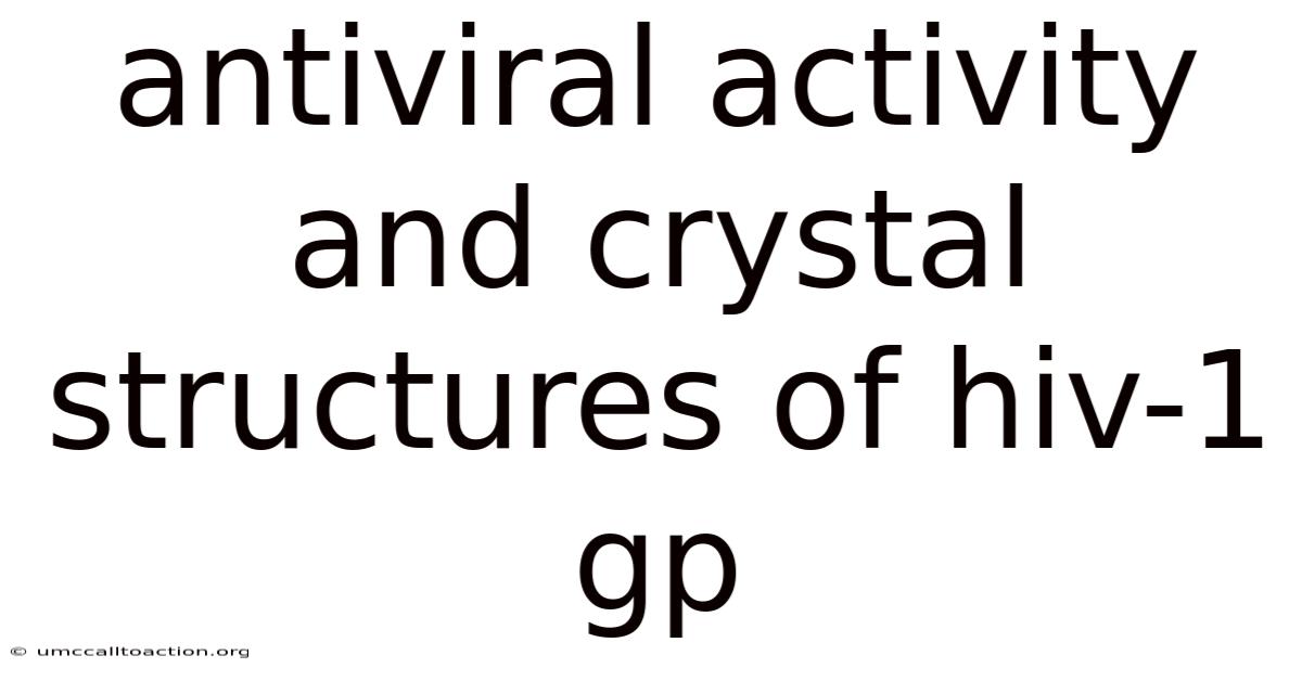 Antiviral Activity And Crystal Structures Of Hiv-1 Gp