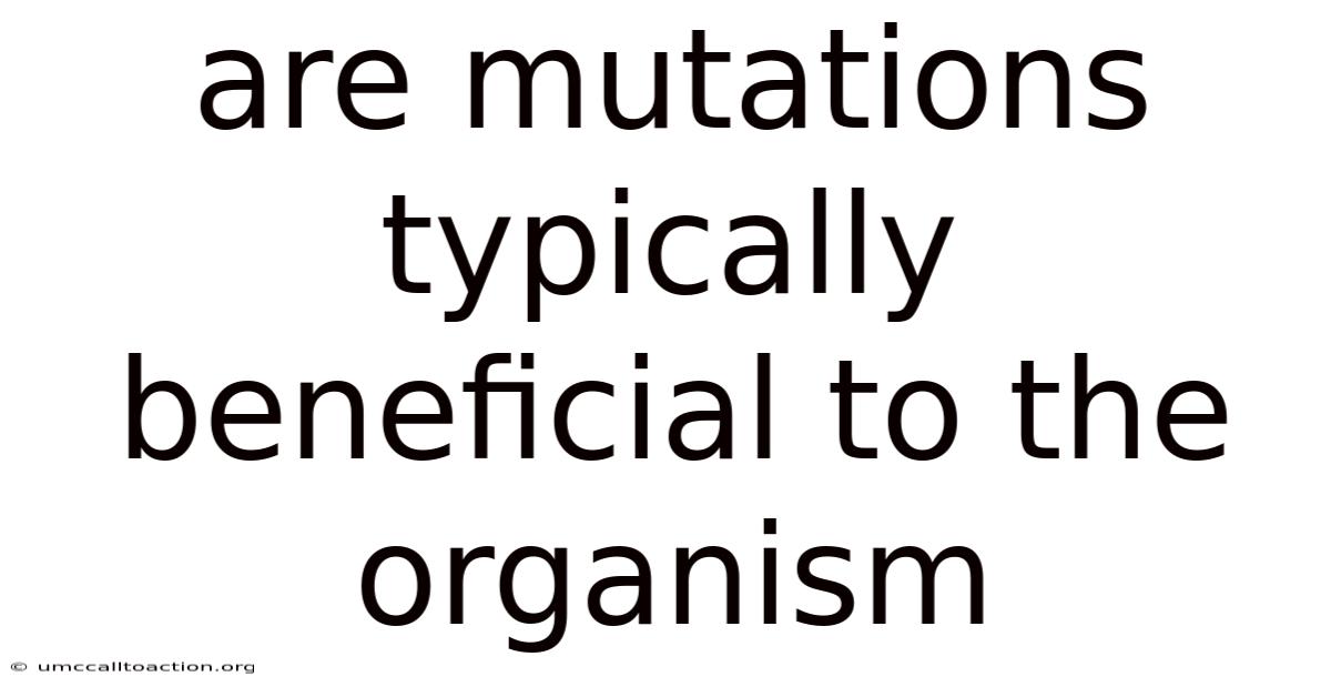 Are Mutations Typically Beneficial To The Organism