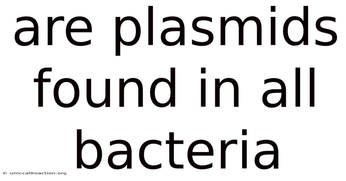 Are Plasmids Found In All Bacteria