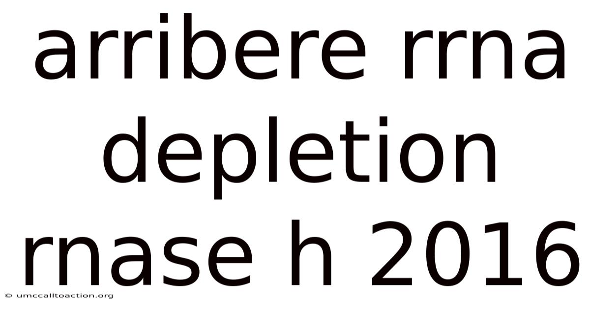 Arribere Rrna Depletion Rnase H 2016