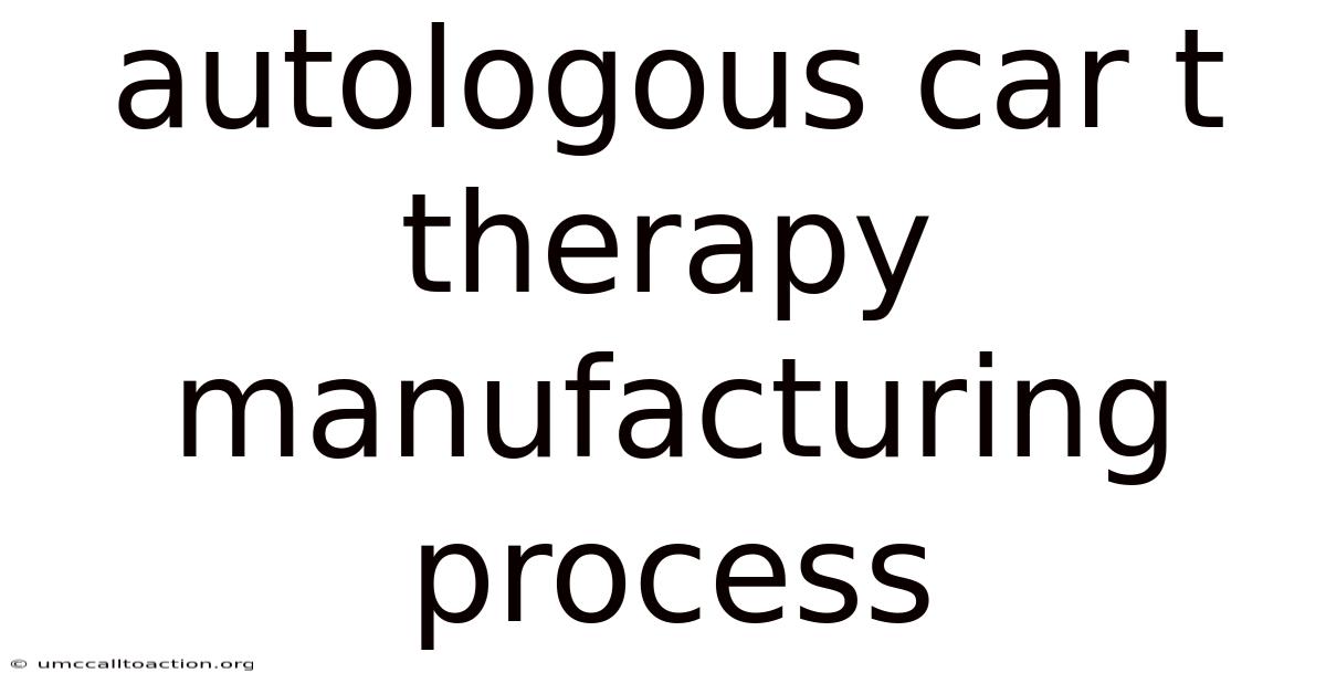 Autologous Car T Therapy Manufacturing Process