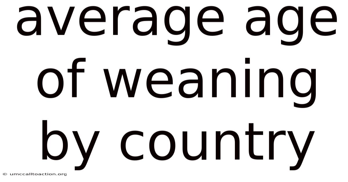Average Age Of Weaning By Country