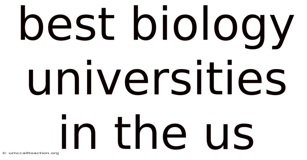Best Biology Universities In The Us