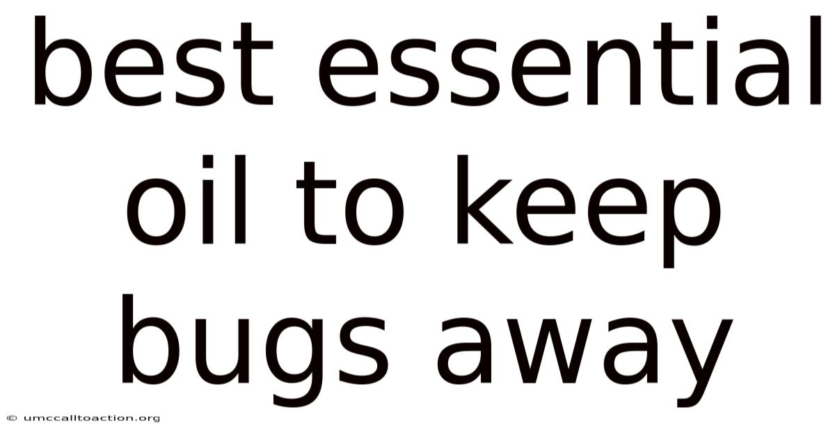Best Essential Oil To Keep Bugs Away