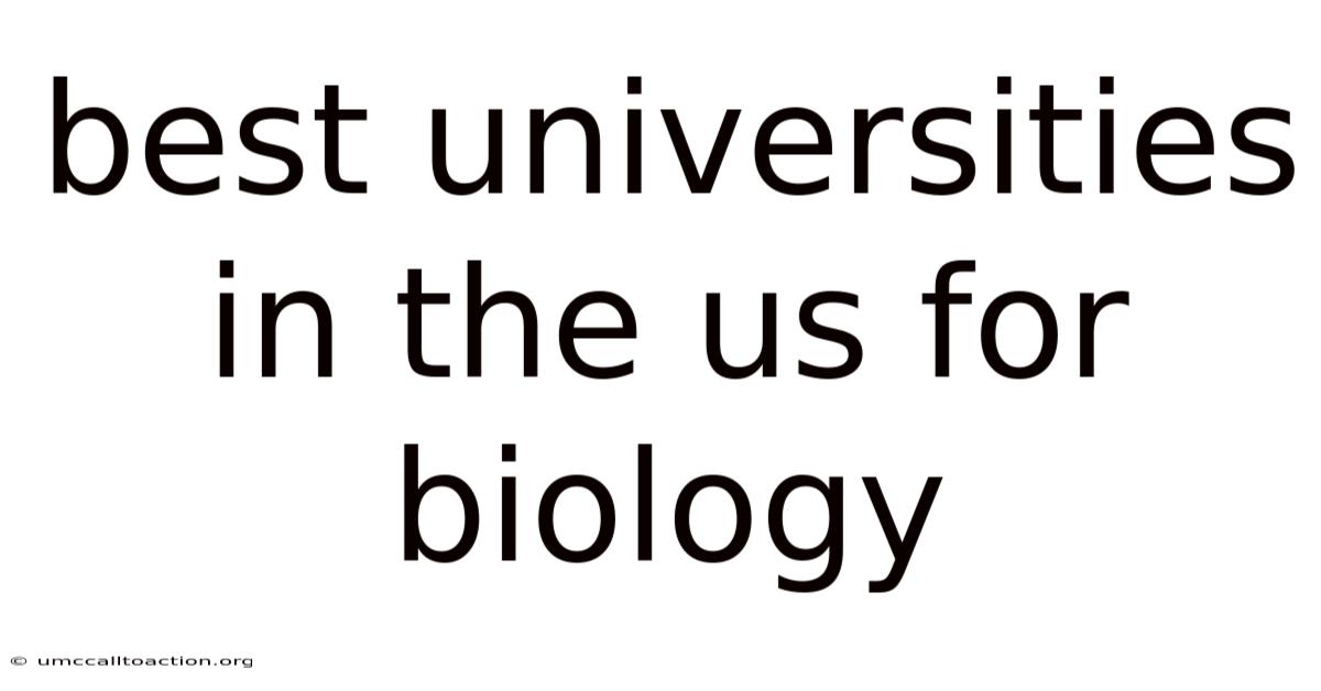Best Universities In The Us For Biology