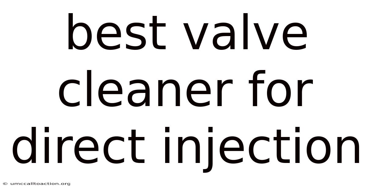 Best Valve Cleaner For Direct Injection