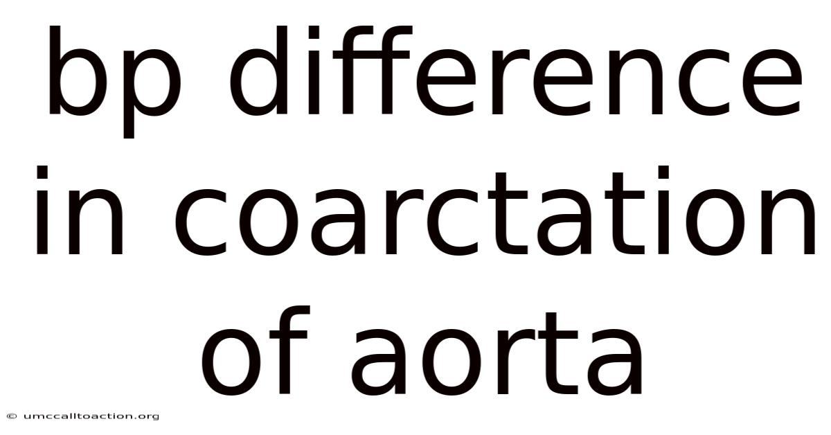 Bp Difference In Coarctation Of Aorta