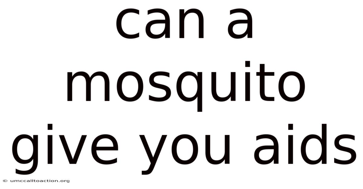 Can A Mosquito Give You Aids