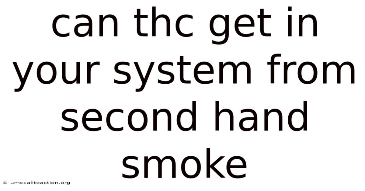 Can Thc Get In Your System From Second Hand Smoke