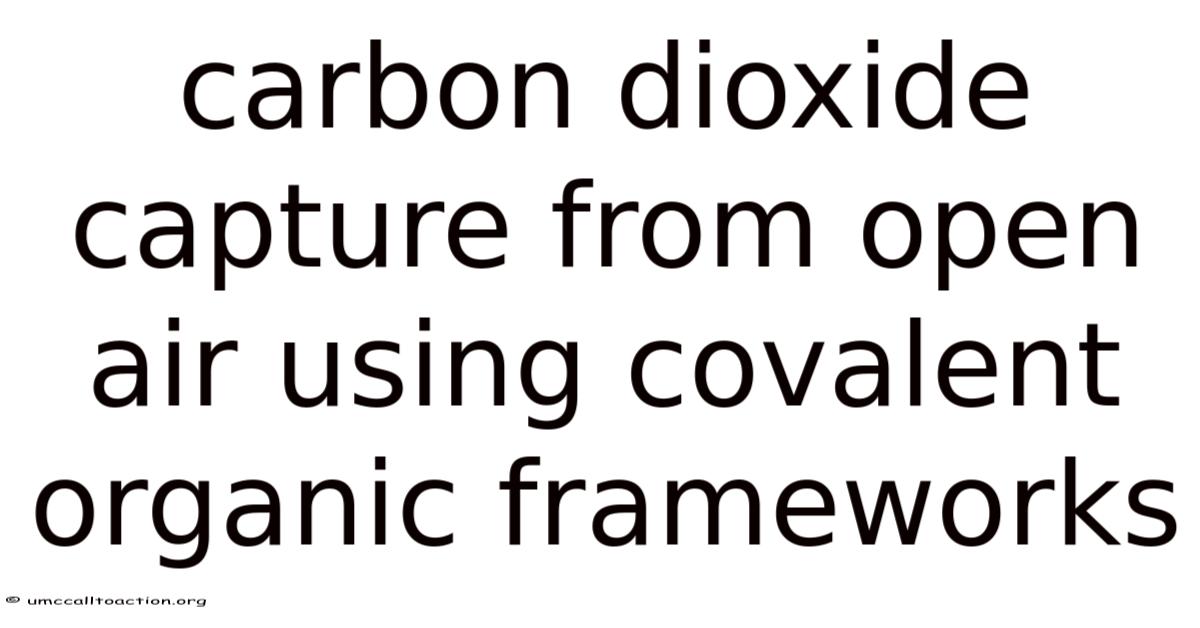 Carbon Dioxide Capture From Open Air Using Covalent Organic Frameworks