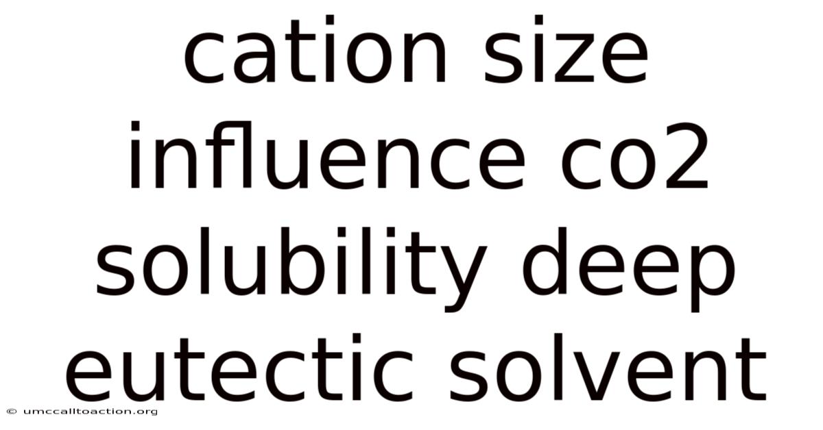 Cation Size Influence Co2 Solubility Deep Eutectic Solvent