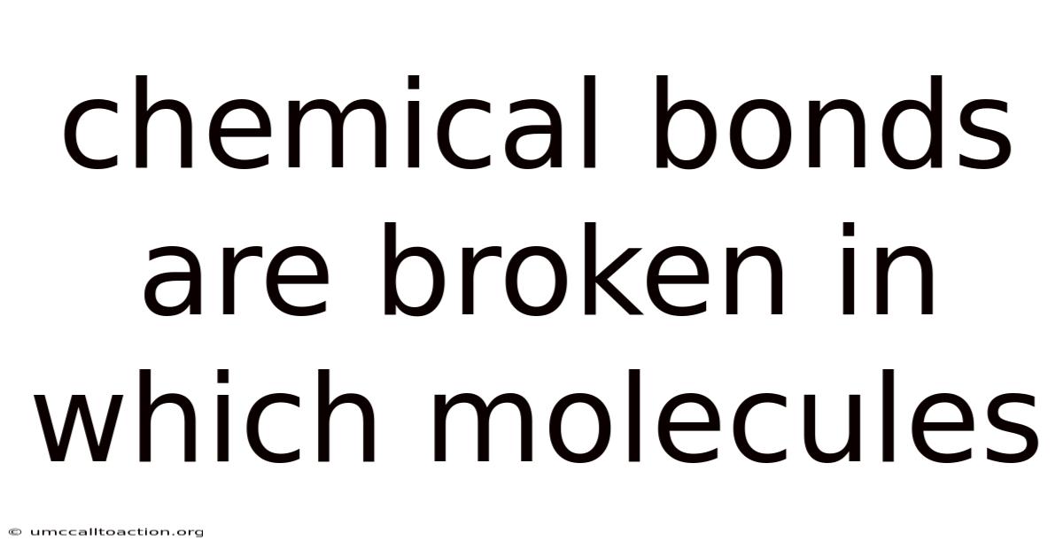Chemical Bonds Are Broken In Which Molecules