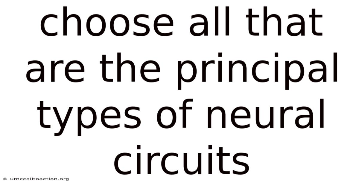 Choose All That Are The Principal Types Of Neural Circuits