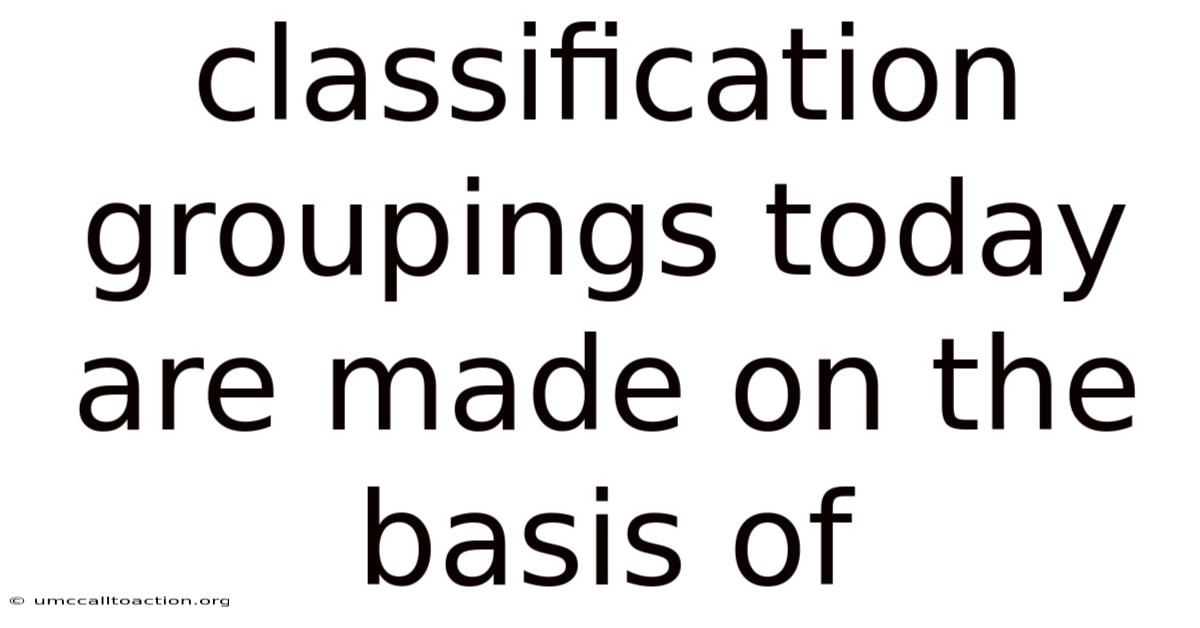 Classification Groupings Today Are Made On The Basis Of