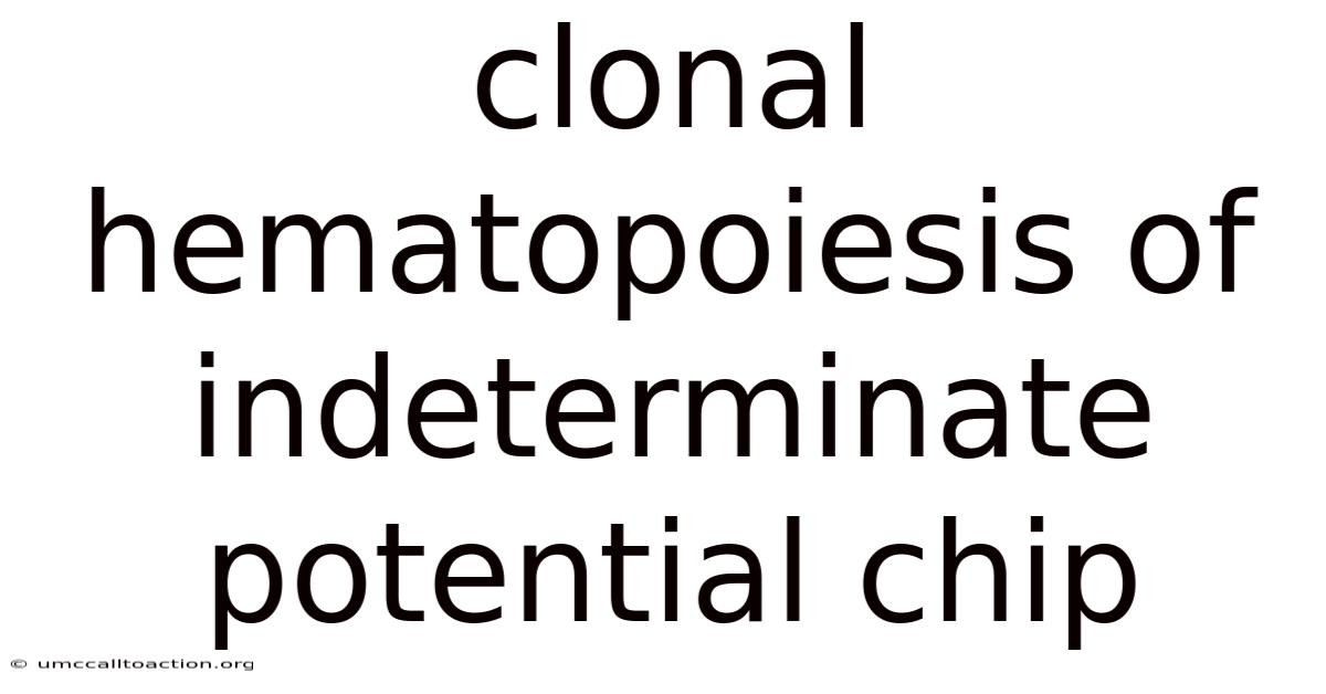 Clonal Hematopoiesis Of Indeterminate Potential Chip