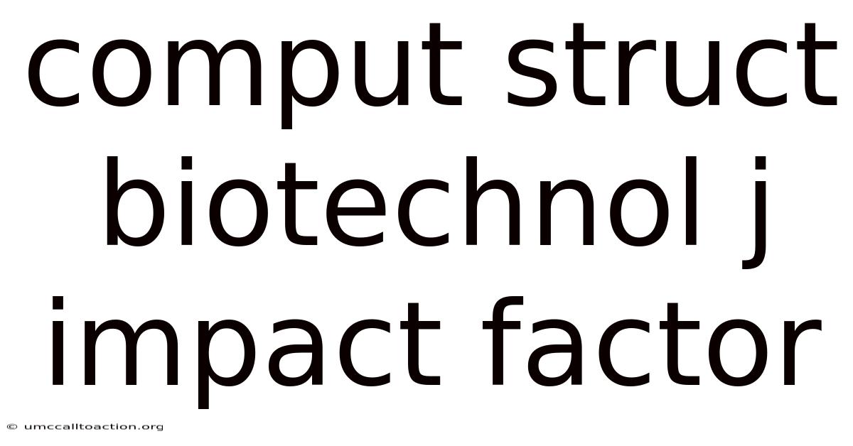 Comput Struct Biotechnol J Impact Factor
