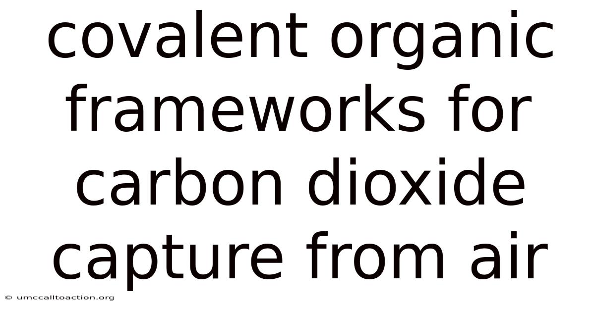 Covalent Organic Frameworks For Carbon Dioxide Capture From Air