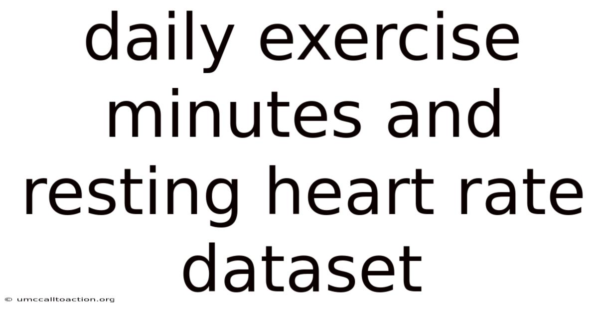 Daily Exercise Minutes And Resting Heart Rate Dataset