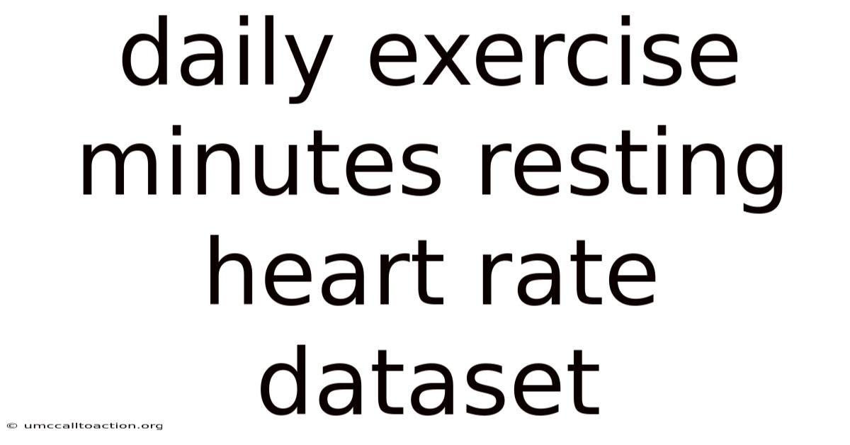 Daily Exercise Minutes Resting Heart Rate Dataset