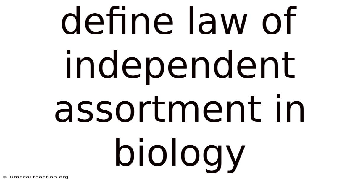 Define Law Of Independent Assortment In Biology