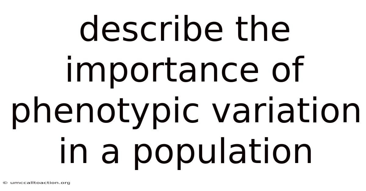 Describe The Importance Of Phenotypic Variation In A Population