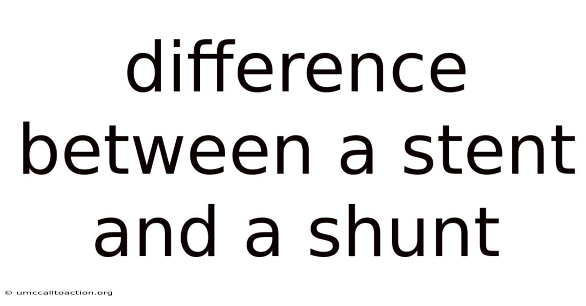 Difference Between A Stent And A Shunt