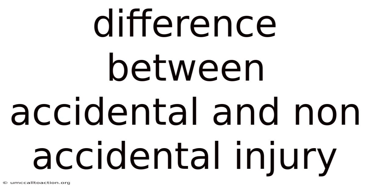 Difference Between Accidental And Non Accidental Injury