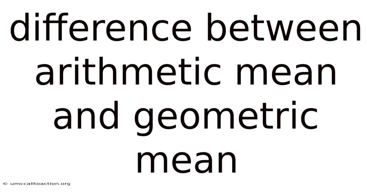 Difference Between Arithmetic Mean And Geometric Mean