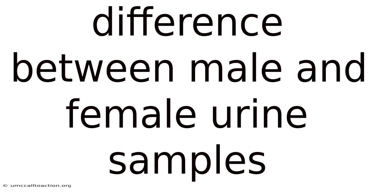 Difference Between Male And Female Urine Samples