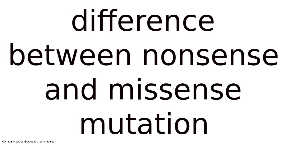 Difference Between Nonsense And Missense Mutation