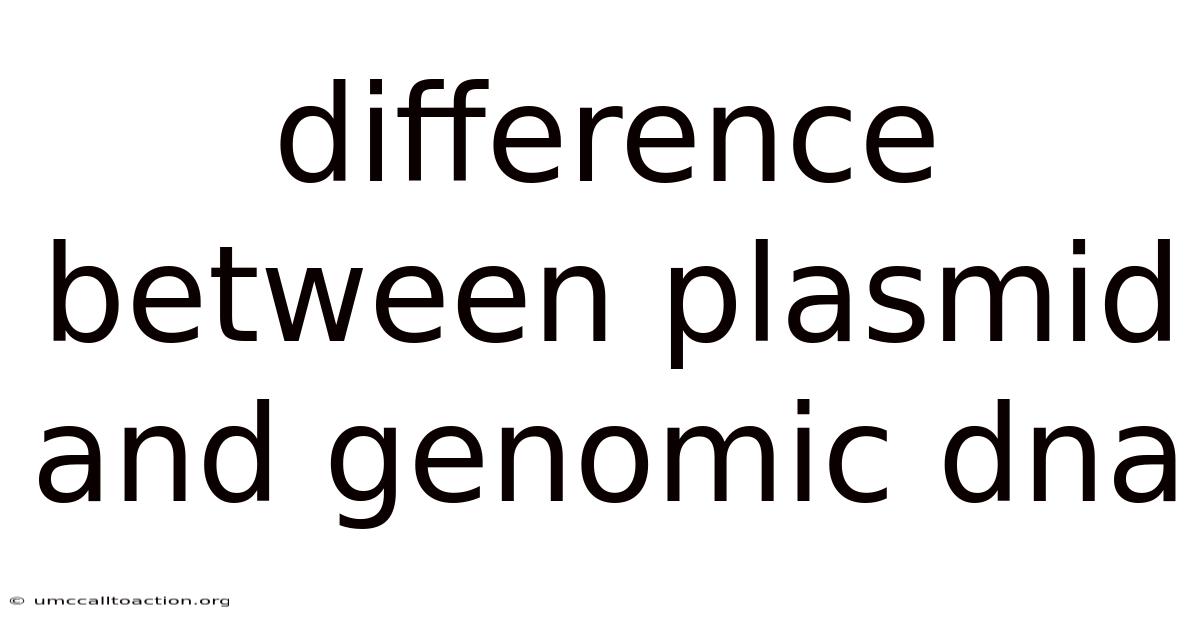 Difference Between Plasmid And Genomic Dna