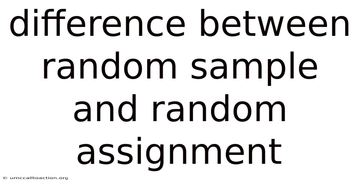Difference Between Random Sample And Random Assignment