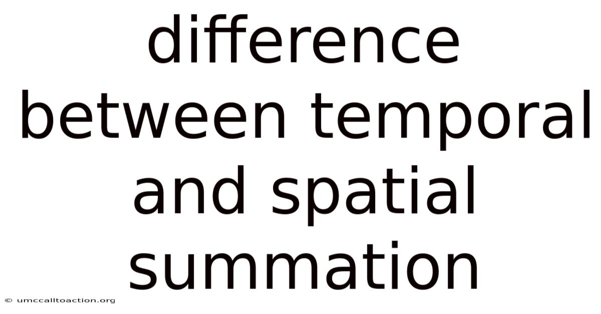 Difference Between Temporal And Spatial Summation