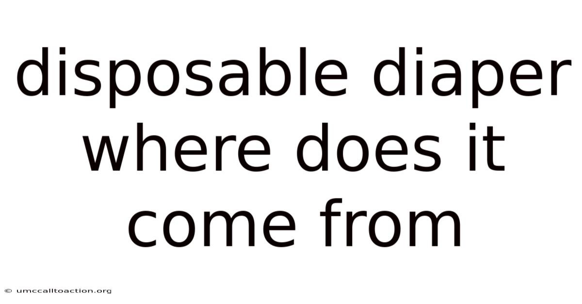 Disposable Diaper Where Does It Come From