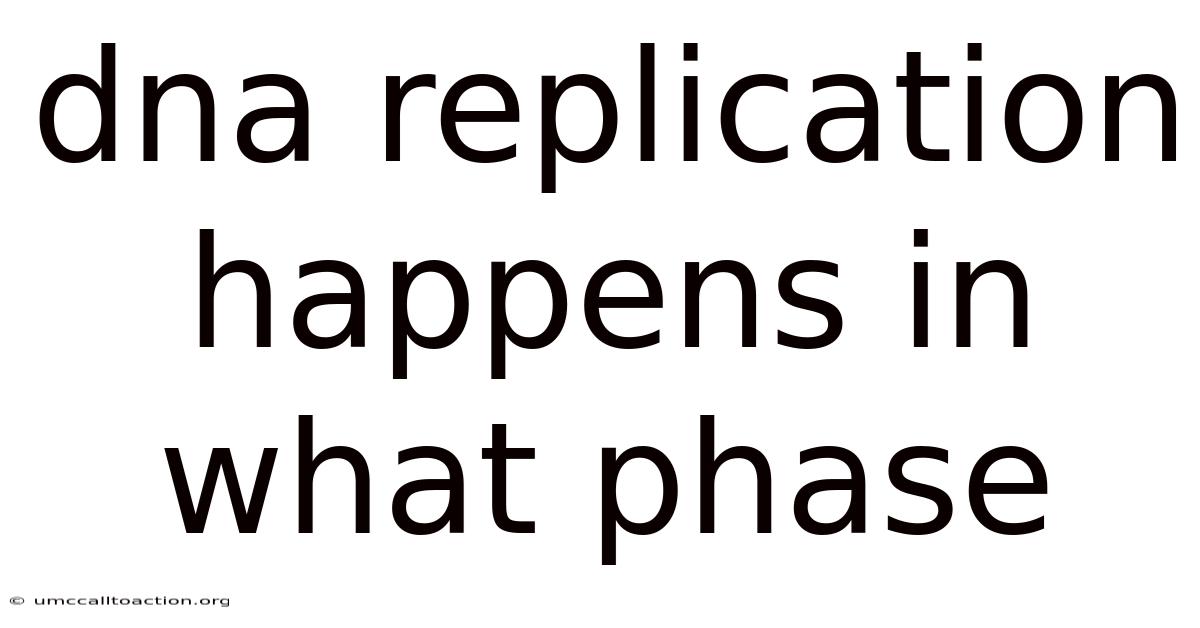 Dna Replication Happens In What Phase