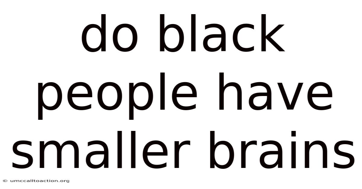 Do Black People Have Smaller Brains