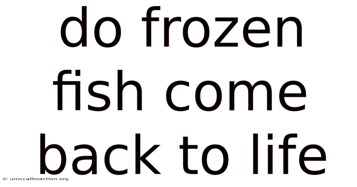 Do Frozen Fish Come Back To Life