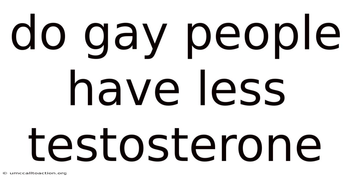 Do Gay People Have Less Testosterone